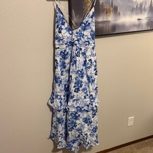 Abercrombie & Fitch Blue Floral V-Neck Maxi Dress